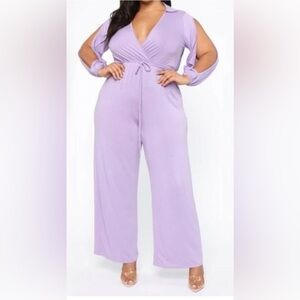 NWT Fashion Nova Love On Me Jumpsuit - Lavender Size 3x